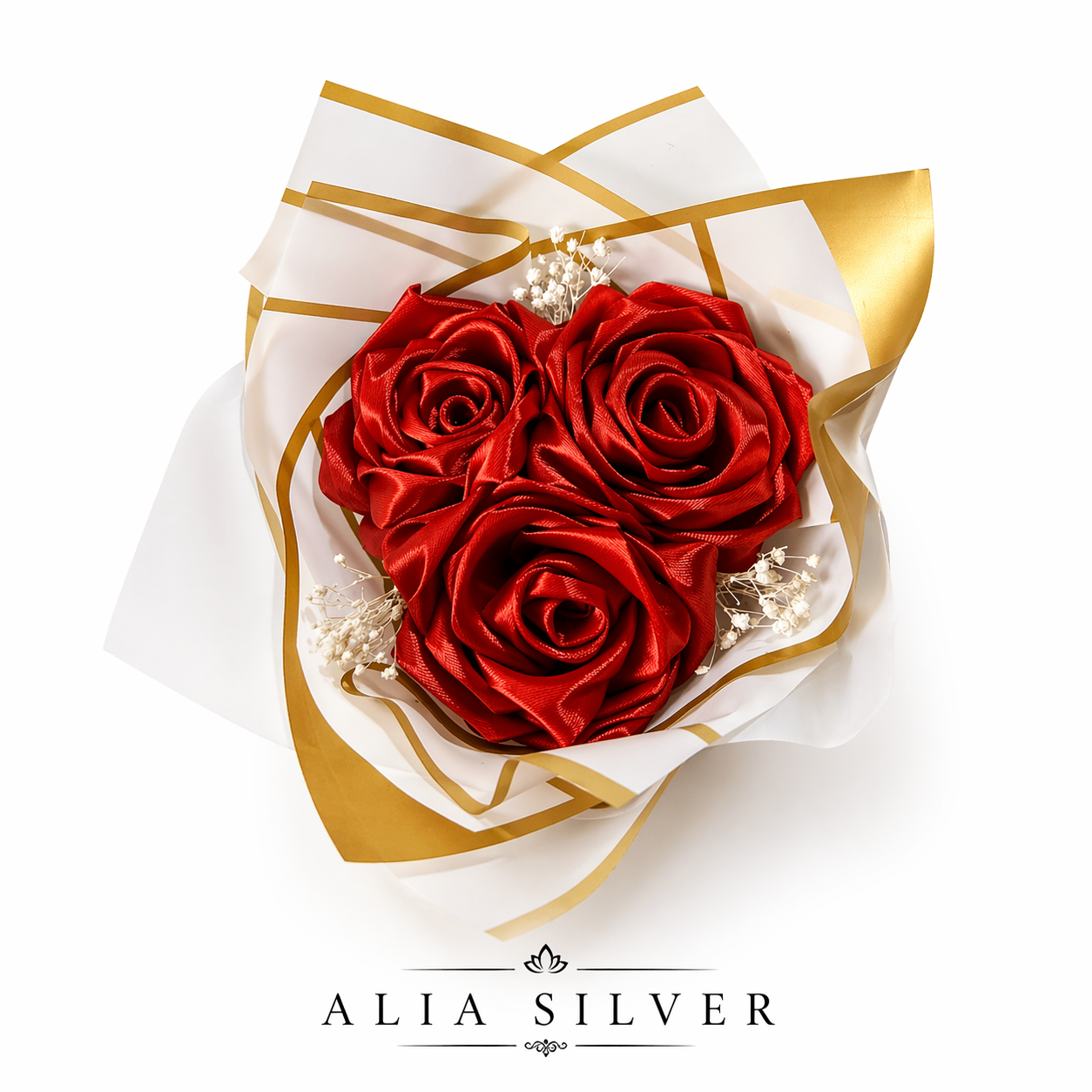 Bouquet Éternel Rouge – Alia Silver