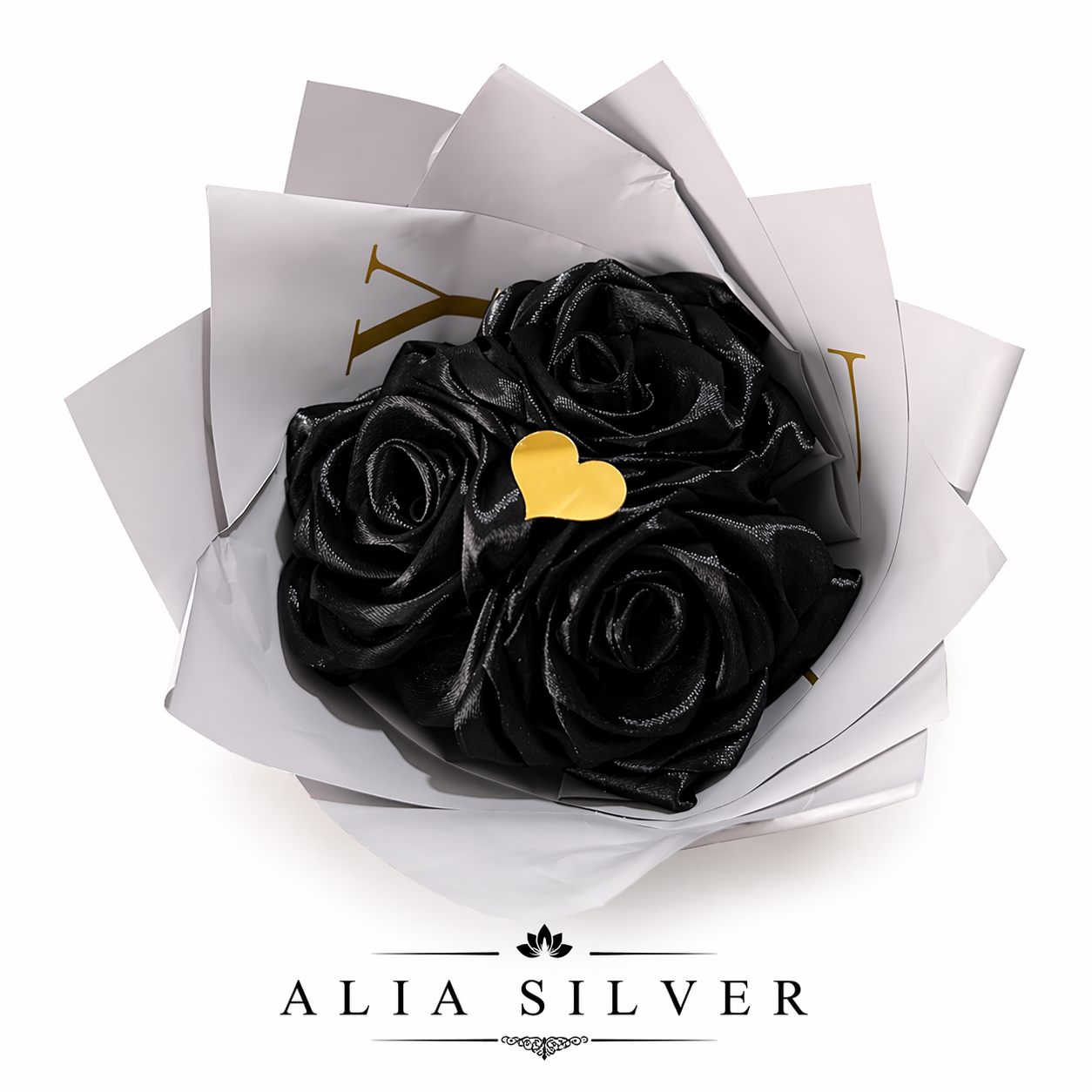 Bouquet Éternel Noir Obsidienne – Alia Silver