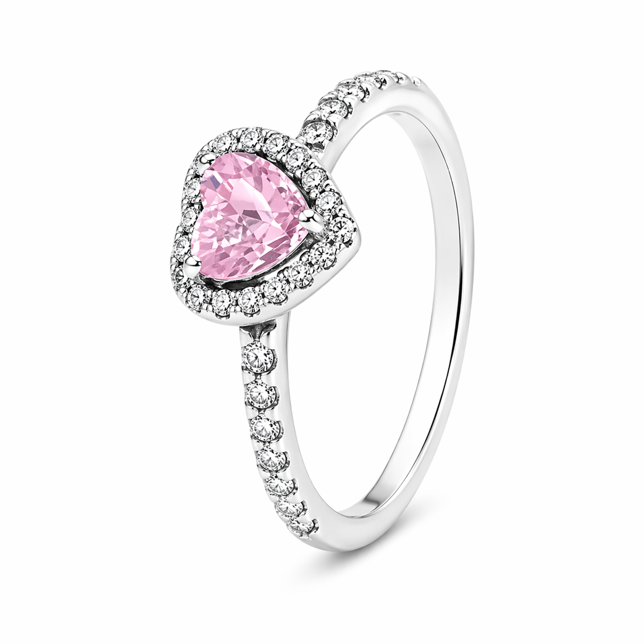 Bague Rose Pandora Cœur Halo  | Argent 925
