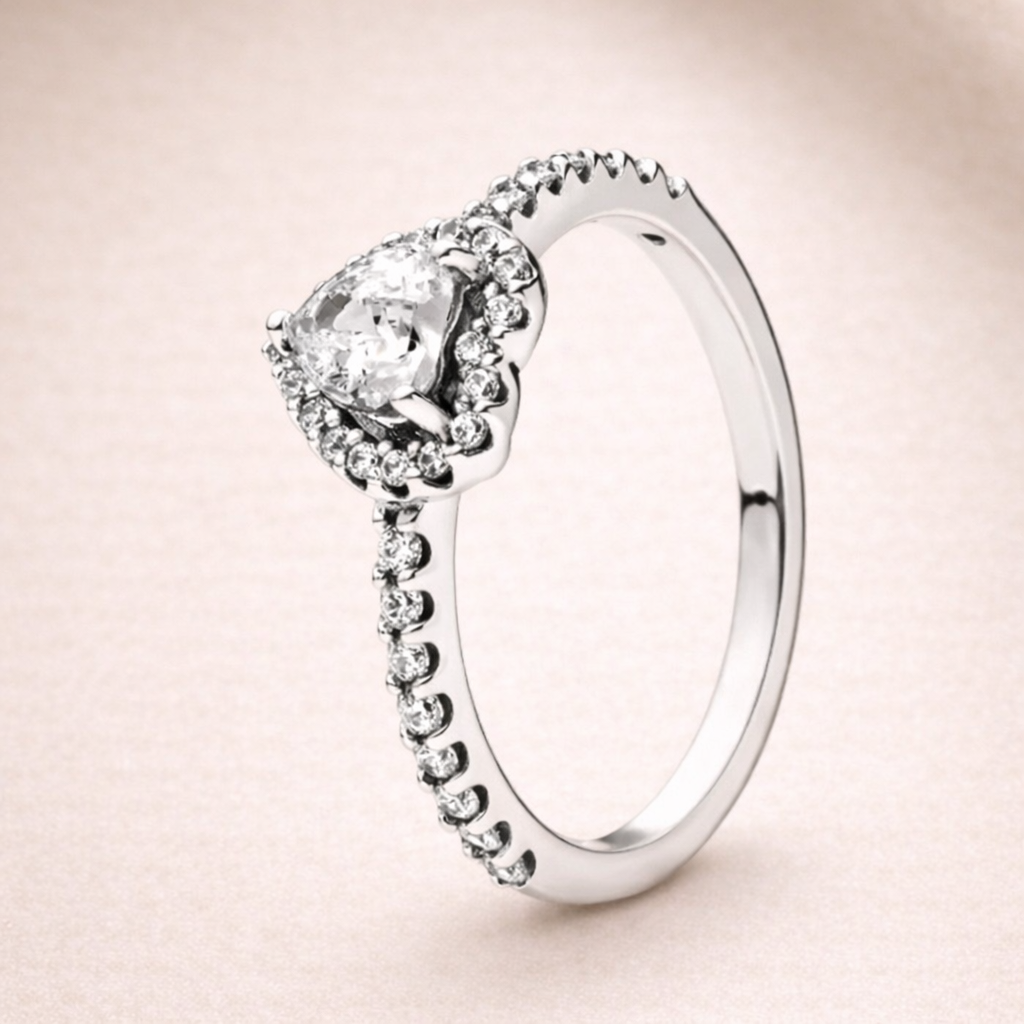 Bague Cœur Halo – Style Pandora | Argent 925