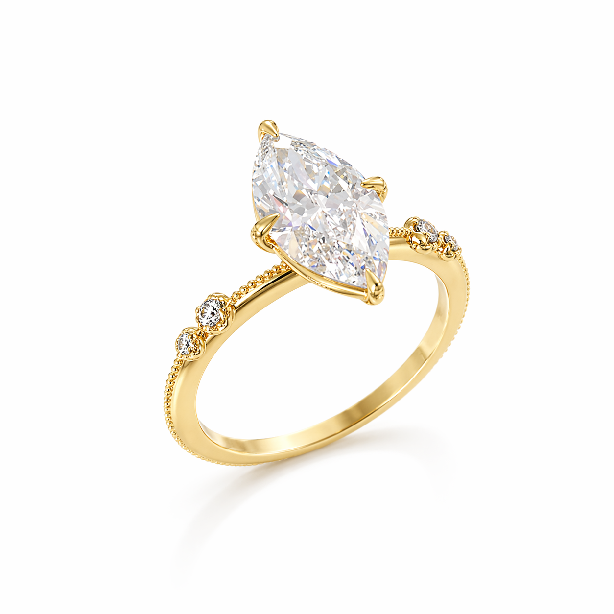 Bague Marquise Élégance Latérale – Or