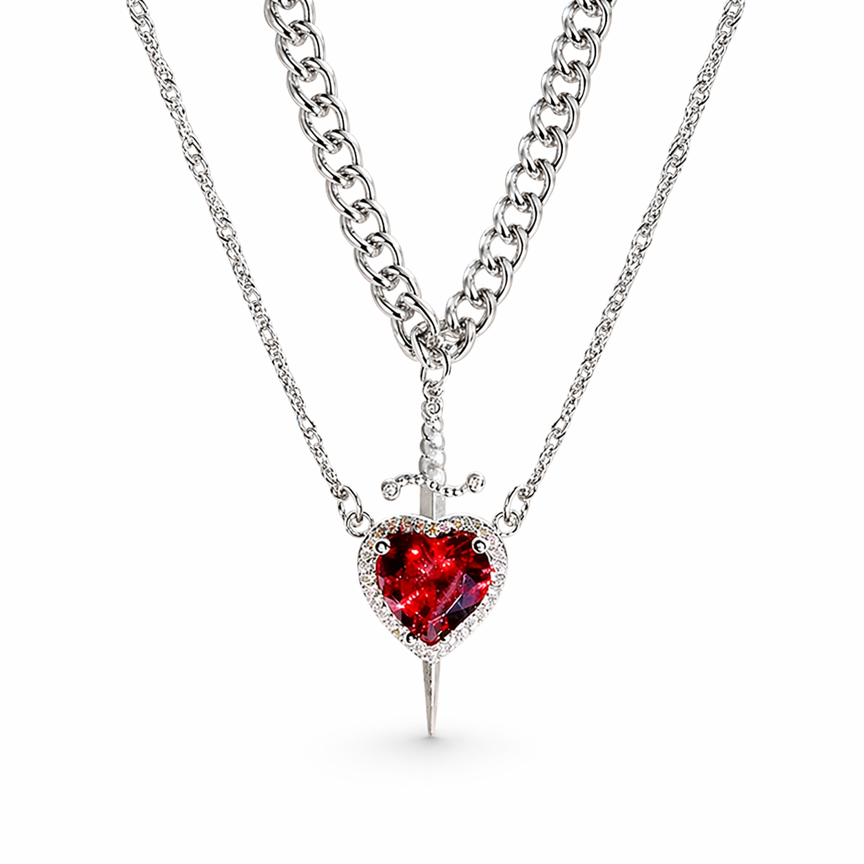 Collier Cœur Épée – Symbole d’amour et de force