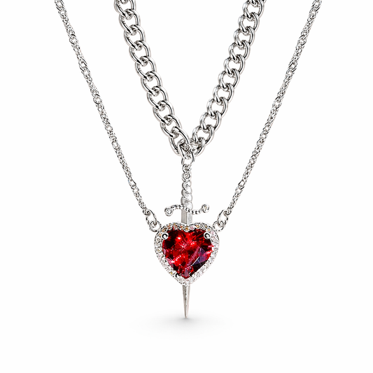 Collier Cœur Épée – Symbole d’amour et de force