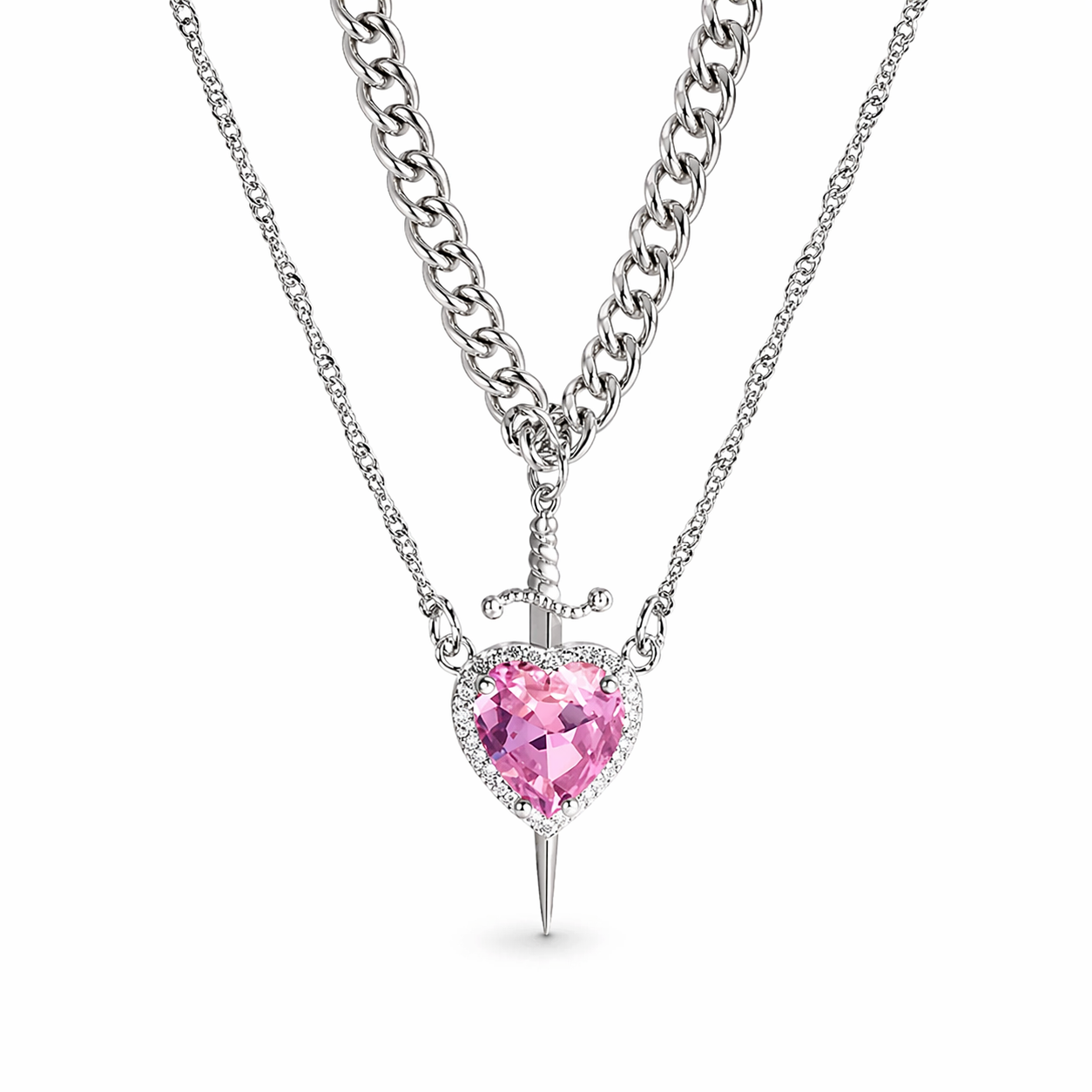 Collier Cœur Épée – Symbole d’amour et de force